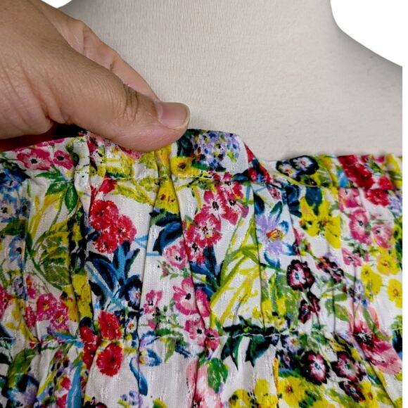 NEW H&M Off Shoulder Floral Print Top 10 Coquette Romantic Softgirl Cottagecore - Picture 6 of 12